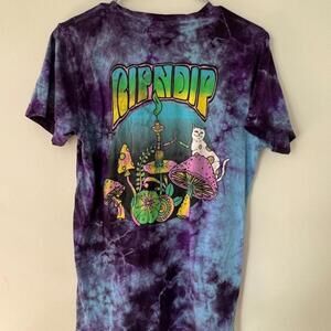 Purple Tie-Dye Rip n Dip T-Shirt - Size S, 100% Cotton
